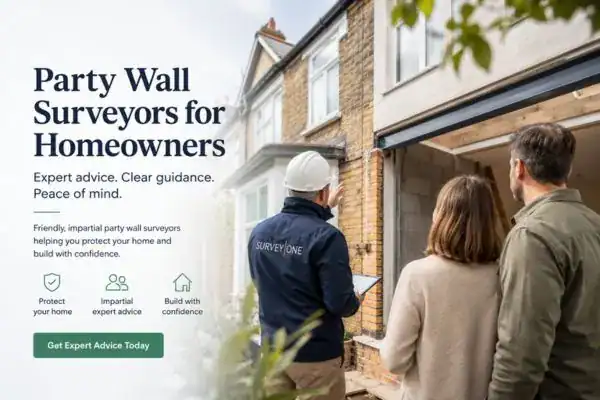 Image of couple with Party wall survey from Survey One Guildford